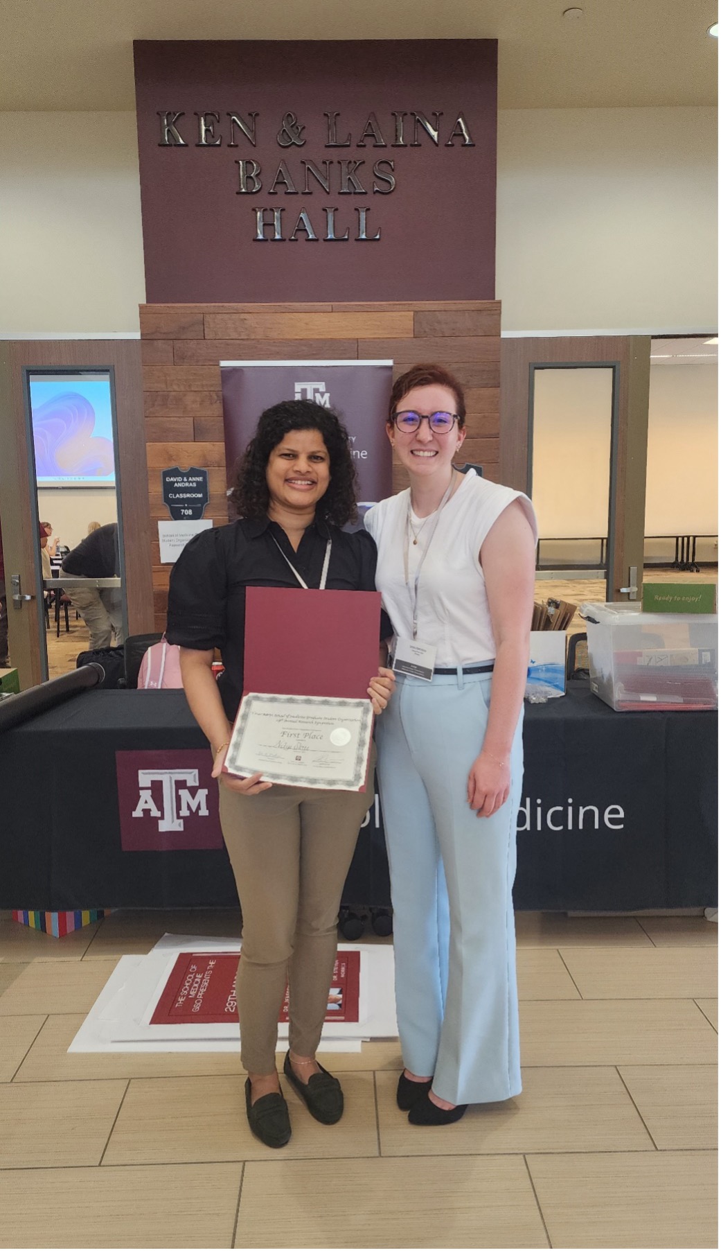 Dr. Nitya Shree 1st place in Poster Competition at 2024 Texas A&M University, School of Medicine 29th Annual GSO Research Symposium