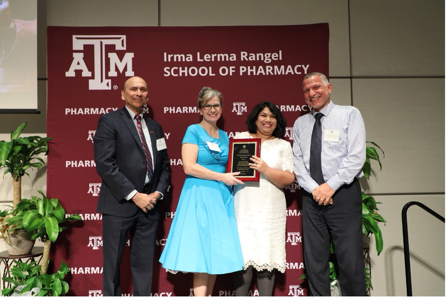 Dr. Mahua Choudhury and Team Presented with 2023 Best Team-Teaching Award, PharmD program, School of Pharmacy Presented by Dean of School of Pharmacy Dr. Indra K. Reddy 